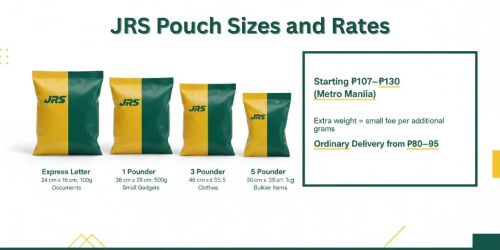 image for jrs pouch sizes and rates