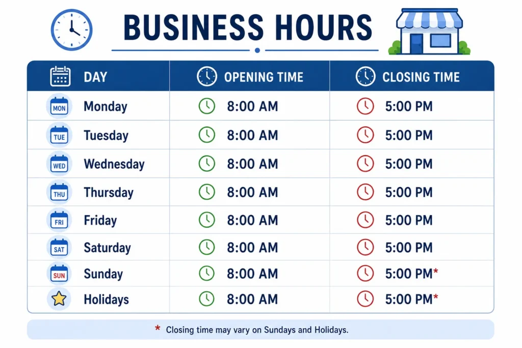 JRS express working hours and schedule